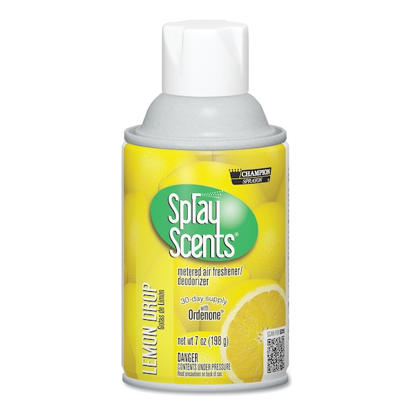 Chase Products SPRAYScents Metered Air Freshener Refill, Lemon, 7 oz Aerosol, Spray, PK12 CHA 5189 - main
